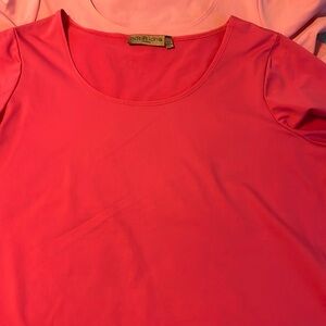 2 Notations Pink and Fuchsia Short Sleeve Top 3X